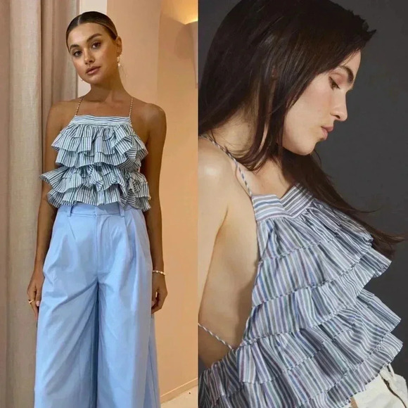 Anthropologie Magali Pascal Layered Ruffle Tank Size 10 NWT $295 - Picture 14 of 15